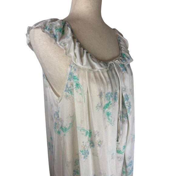 Vintage Sears Floral Satin Nightgown Maxi Dress M - Picture 6 of 7